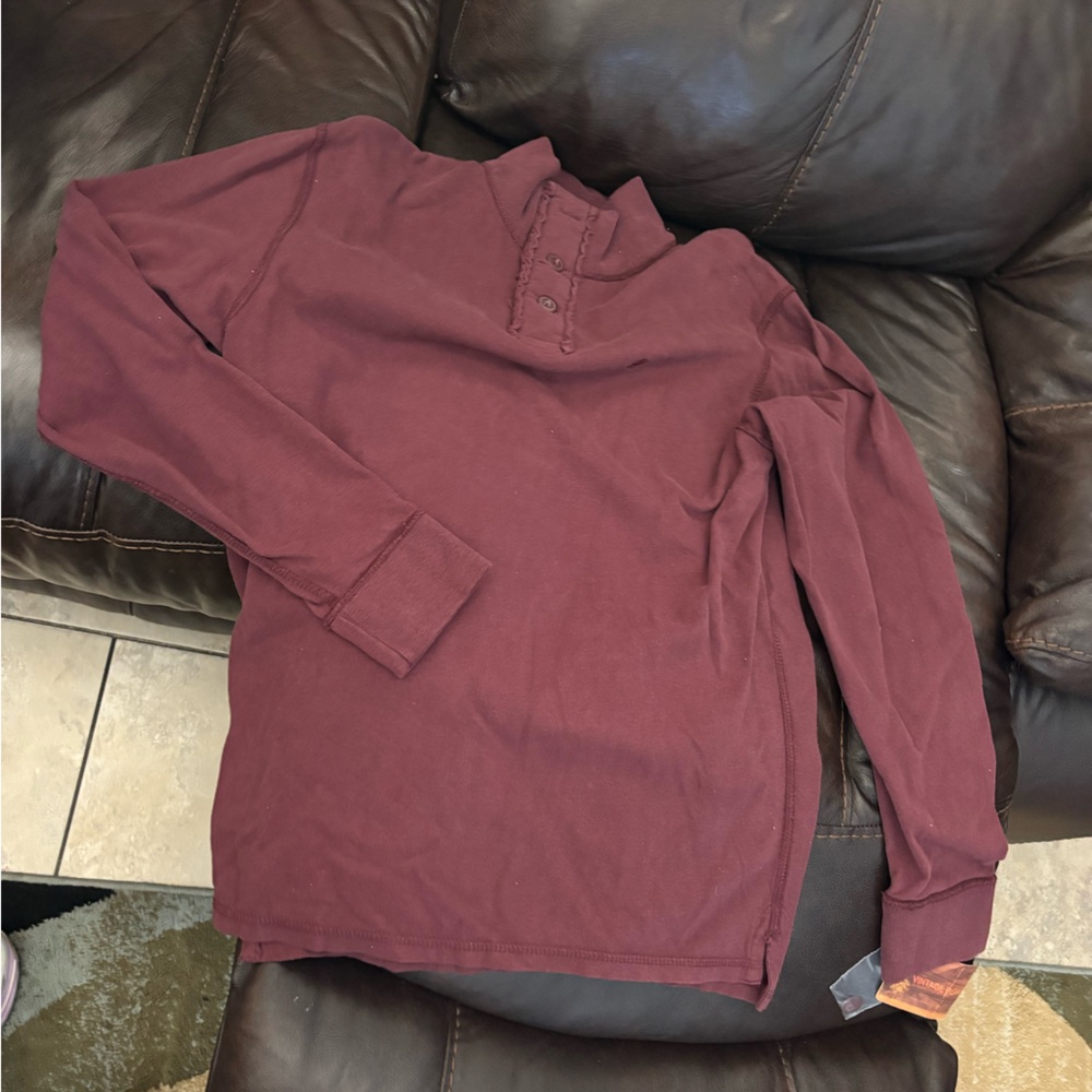 urban pipeline Men's Long-Sleeve Henley - Burgundy